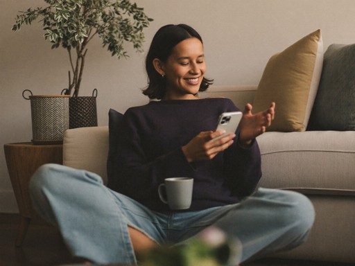 A patient texting her Wahroonga Dental Group care team from home